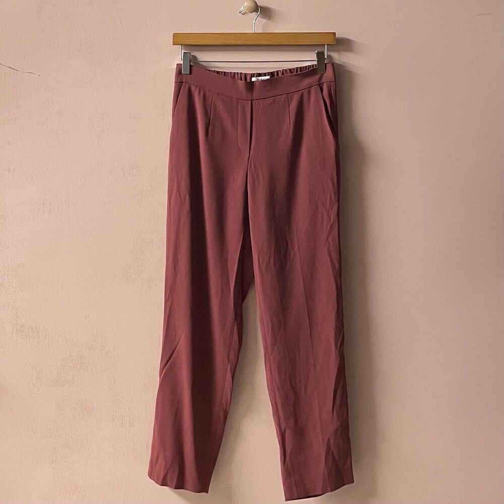 Babaton Aritzia Burgundy/Brick Red Tapered Leg Pants Size 4 EUC